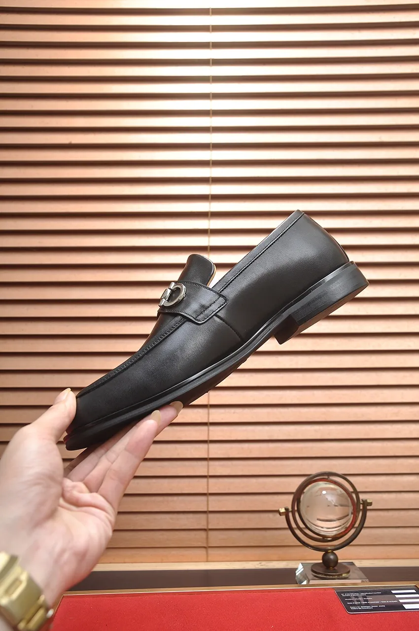 Men's shoes 💰620💶 [Ferragamo/Ferragamo] The latest model in the counter. Original imported open-sided high-quality cowhide hand-woven + imported 🐂 cowhide + original luxury metal buckle + original combination outsole. Comparative and stress-free 38--45 (45 custom-made)
